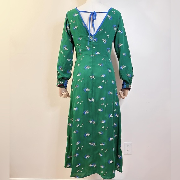 Floral Embroidered Green Dress - Picture 7 of 9